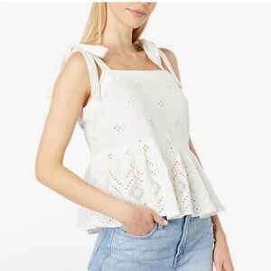 Madewell Eyelet Tie-Strap Top - XS